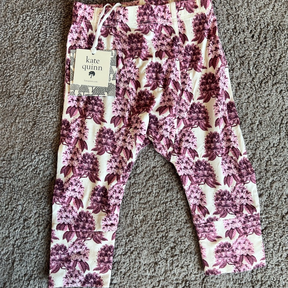Kate Quinn Purple Floral Kids Leggings